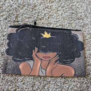 Stylish Black and Tan Women's Cosmetic Pouch NEW